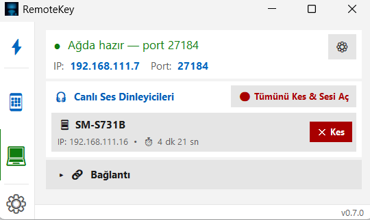 Masaüstü Bağlantı Paneli