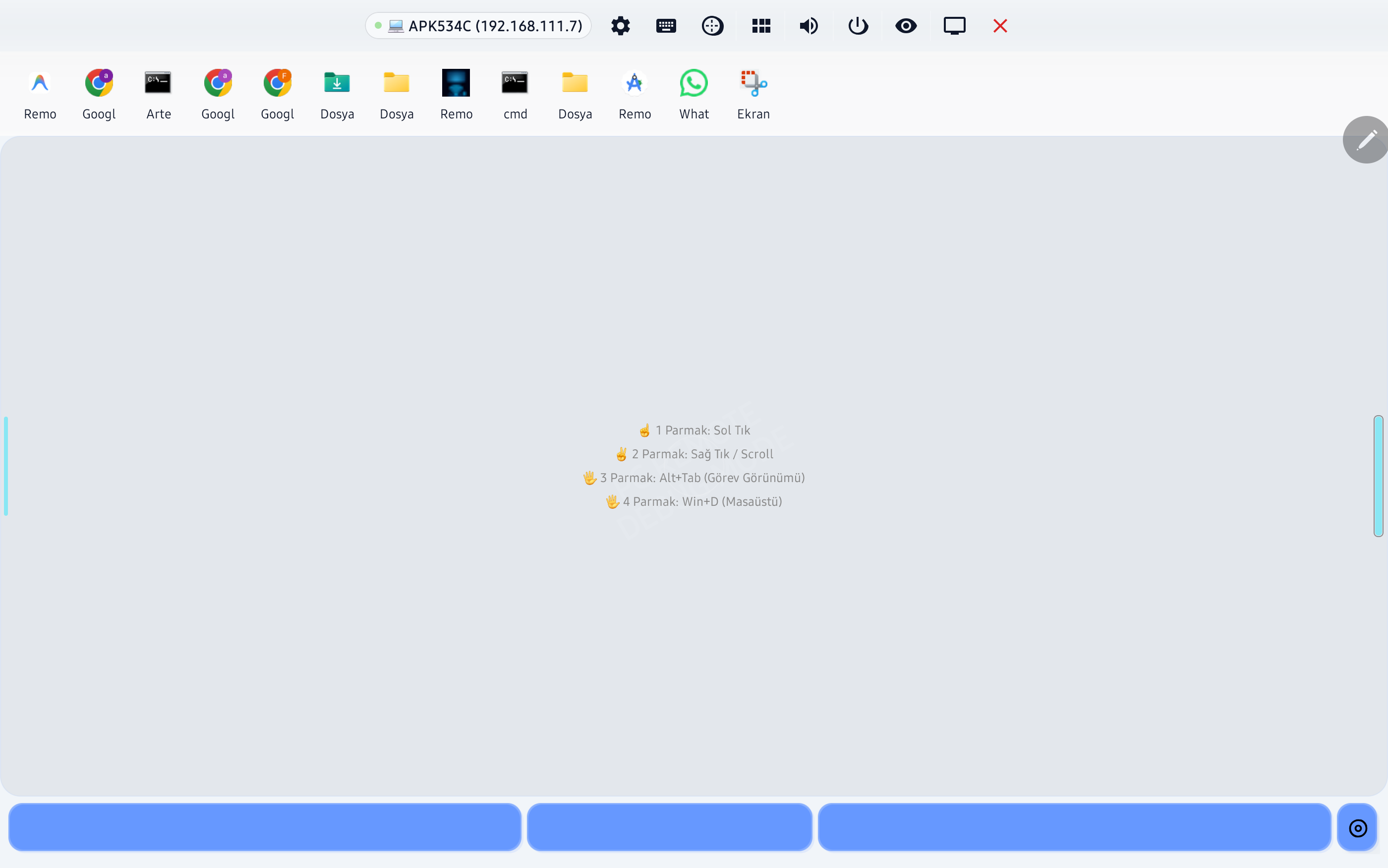 RemoteKey v0.6.0 Görev Çubuğu Ekranı