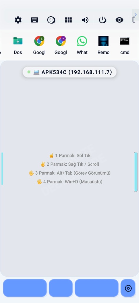 RemoteKey Mobil Dokunmatik Yüzey ve Görev Çubuğu